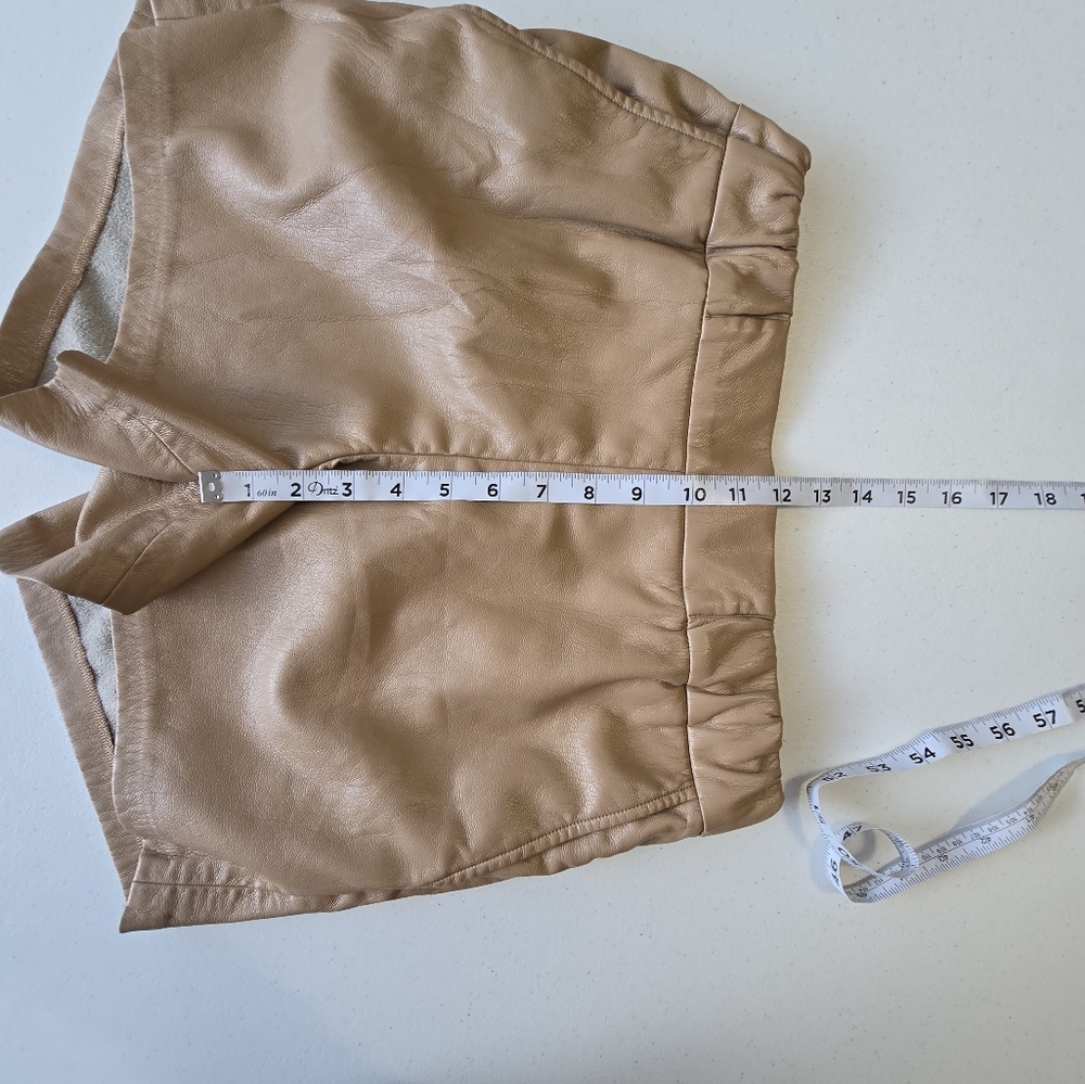 Anine Bing High Waist Shorts in Tan - Picture 6 of 11